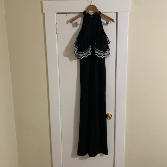valentine Pants - Valentine Black & White off Shoulder Jumpsuit Medium